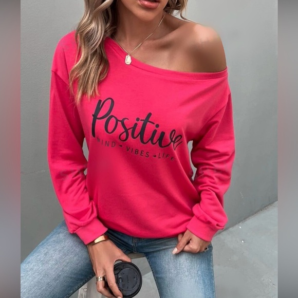 POSITIVE VIBES Drop Shoulder Sweatshirt. - Picture 11 of 16